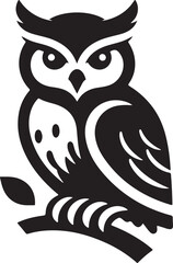 Owl Silhouette Logo Design 