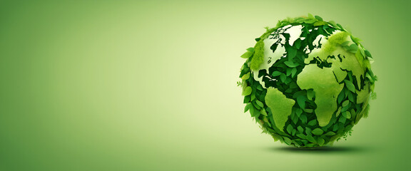 A conceptual image symbolizing sustainability with a vibrant green earth.