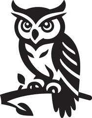 Owl Silhouette Logo Design 