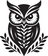 Owl Silhouette Logo Design 