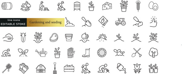 Line icons about energy efficiency and saving. Sustainable development. Thin line icon set. Symbol collection in transparent background. Editable vector stroke. 512x512 Pixel Perfect
