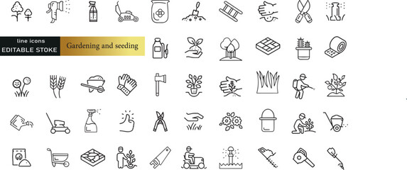 Line icons about energy efficiency and saving. Sustainable development. Thin line icon set. Symbol collection in transparent background. Editable vector stroke. 512x512 Pixel Perfect