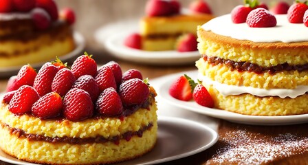 Image of Strawberry Cake on Plates