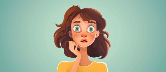 Cartoon character of a young girl with a look of surprise on her face