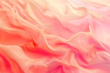 Abstract background in pink and orange gradient colors with beautiful waves of fabric