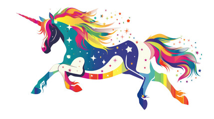 Cute unicorn illustration on transparent for kids fashion artworks, children books, prints, greeting cards, t shirts, wallpapers