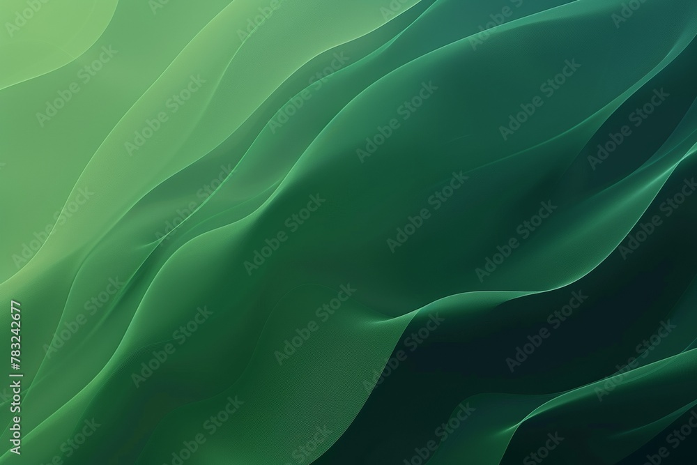 Wall mural Abstract green background with smooth waves and gradients