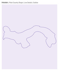 Panama plain country map. Low Details. Outline style. Shape of Panama. Vector illustration.