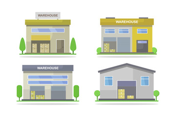 Illustrated warehouses - 783244427