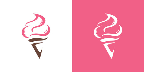 Ice cream logo design, ice cream vector, simple logo, logo design