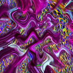 Obraz premium Combination textile collage pattern of wave and lines colored leopard snake tiger textures