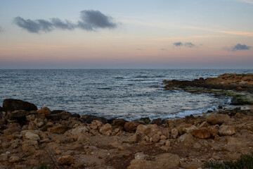Fototapeta na wymiar Rocky bay of the Mediterranean sea, Sicily, Italy
