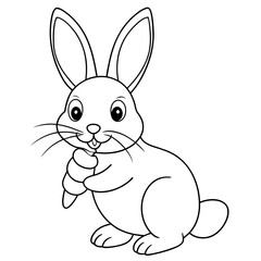 Easter bunny with egg vector illustration