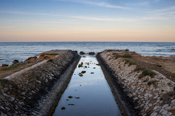 Channel to the sea, Marsala, Sicily, Italy