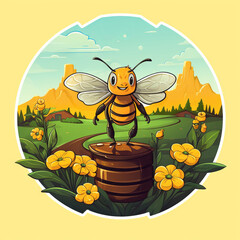 Honey or bee farm logo
