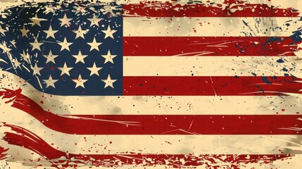 USA Flag Background with AI-Generated Illustration for Veterans Day