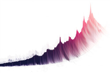 Pink and purple abstract stock market graph on white background