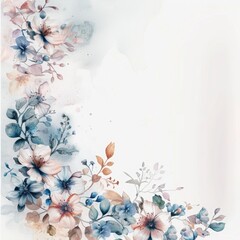 empty space for large text . Use soft colors and small flowers