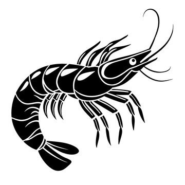 recommend clip art: Shrimp silhouette vector icon illustration isolated on white background 