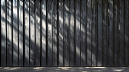 Rustic, weathered wooden slats casting dramatic shadows in monochrome tones, generative AI wood texture 