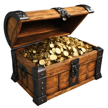 treasure chest with gold coins