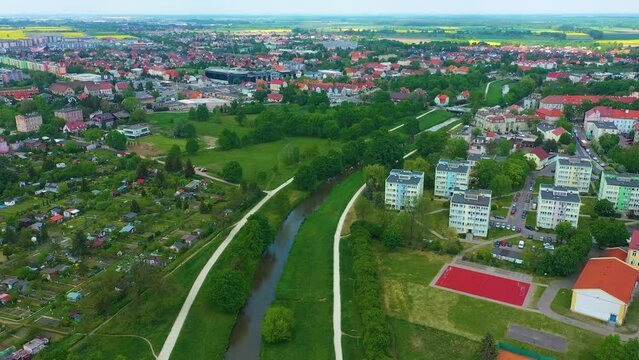 Panorama River Odra Olawa Rzeka Aerial View Poland