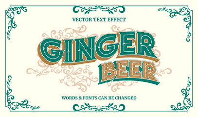 Vintage editable label text style and ornaments