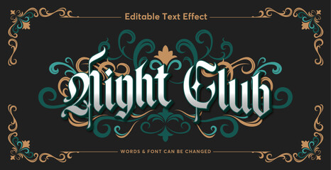 Vintage text effect editable text style and decorations