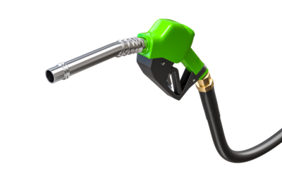 Green fuel nozzle isolated on white