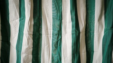 fabric with green and white vertical stripes