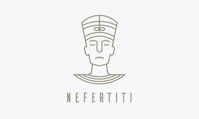 Minimalist Nefertiti Logo - Ancient Egyptian Inspired Design