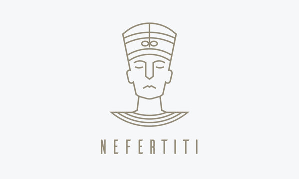 Minimalist Nefertiti Logo - Ancient Egyptian Inspired Design