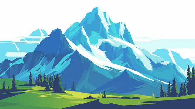 Montanha no fundo branco - Ilustração