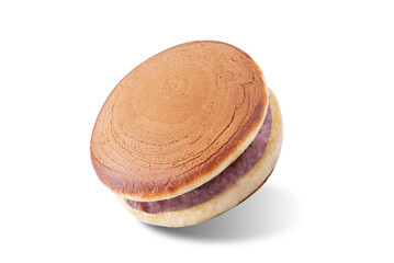 Dorayaki, japanese red bean paste pancakes on a white isolated background - 783252807
