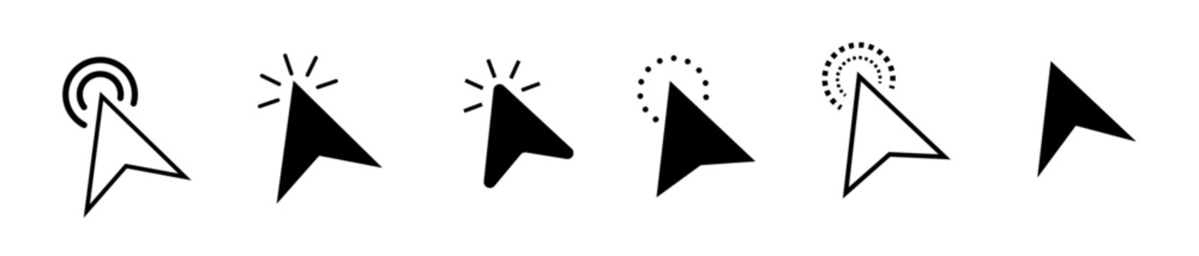 Cursor mouse click set. Click arrow vector. computer mouse click cursor icons