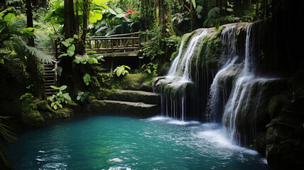 Fototapeta premium waterfall in the forest.