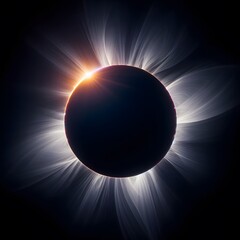 Solar eclipse, sun and clouds. 3d rendering, 3d illustration generated by ai