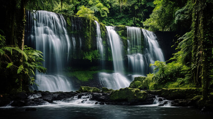 Fototapeta na wymiar waterfall in the forest.