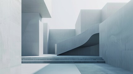 an architectural design competition, featuring abstract architectural forms in a minimalist layout