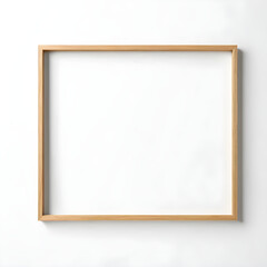 Fototapeta premium Frame mockup, light wood, white background, horizontal