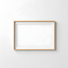 Frame mockup, light wood, white background, horizontal