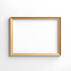 Frame mockup, light wood, white background, horizontal