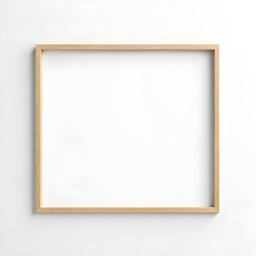 Frame mockup, light wood, white background, square