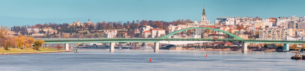 Belgrade's iconic bridge spans the Danube, offering a picturesque view of the city's historical...