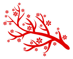Red tree branch chinese new year decoration