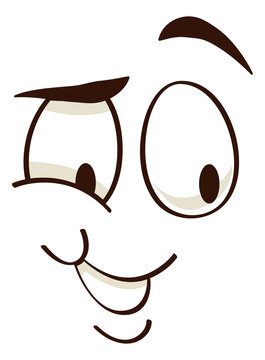 Nervous face. Stressful emoji. Comic emotion reaction