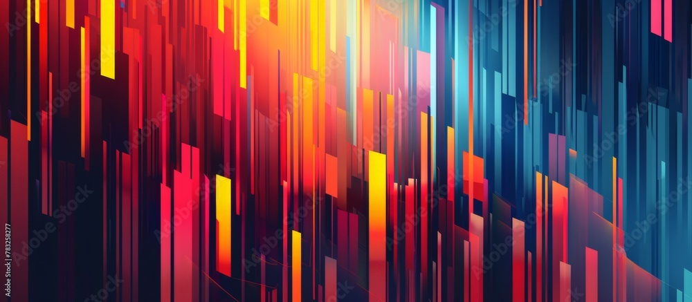 Poster vivid and dynamic abstract backdrop featuring a variety of bright colored lines and patterns