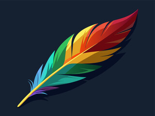 Nature's masterpiece: Multicolor feather on a dark background