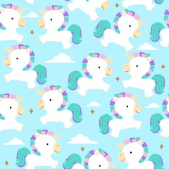 seamless pattern with baby unicorn toys