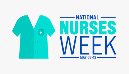 6th to 12th May is National nurses week background template with nurse dress. Medical and health care concept. Celebrated annually in United States. Thank you nurses or honour of the nurses.